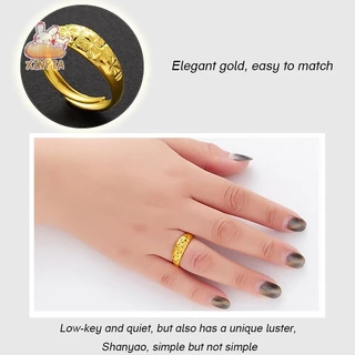 คลาสสิกทองเหลืองเครื่องประดับแหวนผู้ชายผู้หญิง 24K Gold Plated สี Retention เปิดแหวนXINYIA.TH