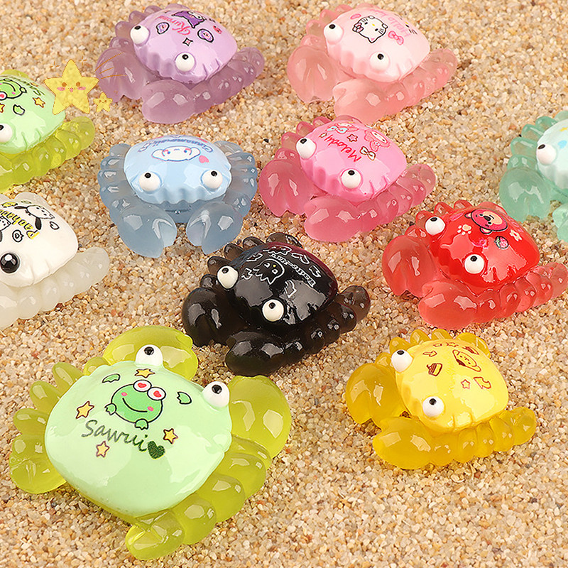 [JBTH] Luminous Crab Miniature Figurines ตกแต่งสวนน่ารัก Micro เรืองแสงใน Dark ตกแต่งบ้านเรืองแสงในเวลากลางคืนเครื่องประดับโต๊ะ [JB]