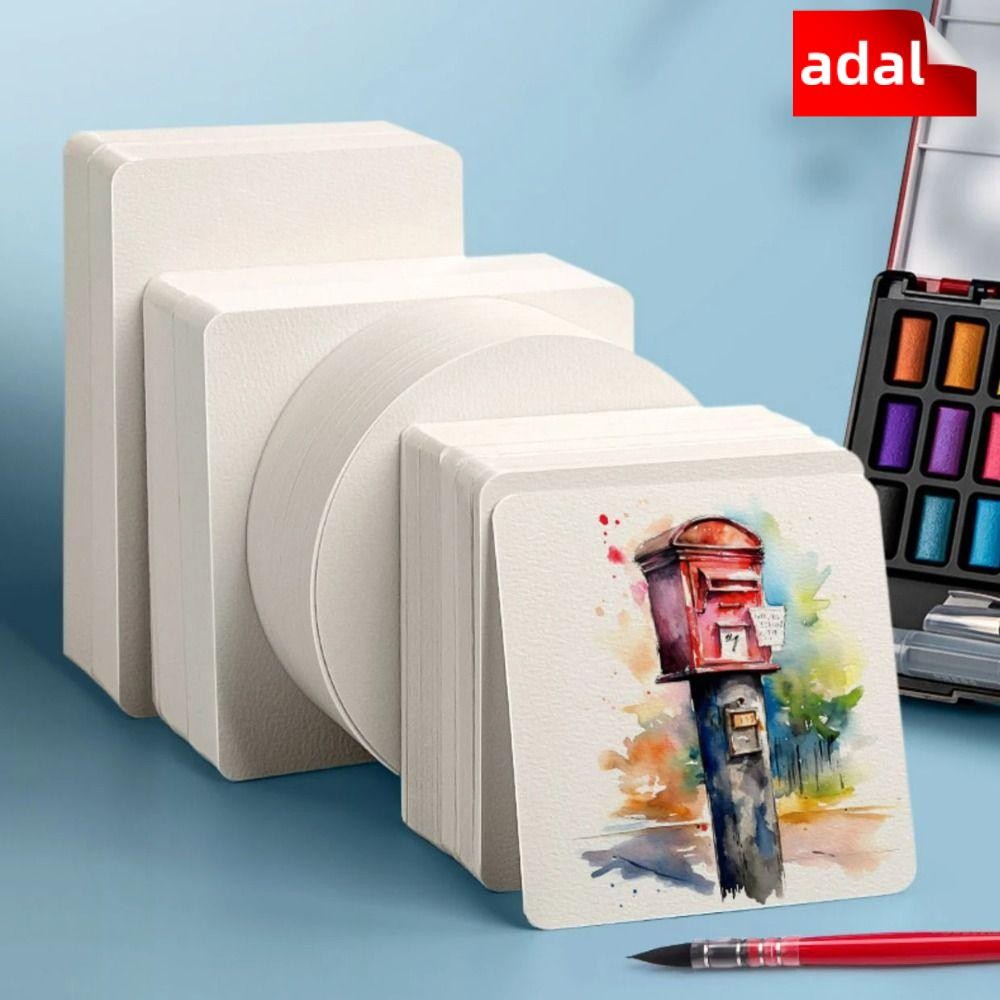 อดัม 50แผ่น/ชุดกระดาษสีน้ํา,มืออาชีพสแควร์/รอบ/ไม้บรรทัดศิลปะภาพวาดกระดาษพิเศษ,คุณภาพสูงเปล่าสีน้ํากระดาษแข็งสีน้ําจิตรกรรม