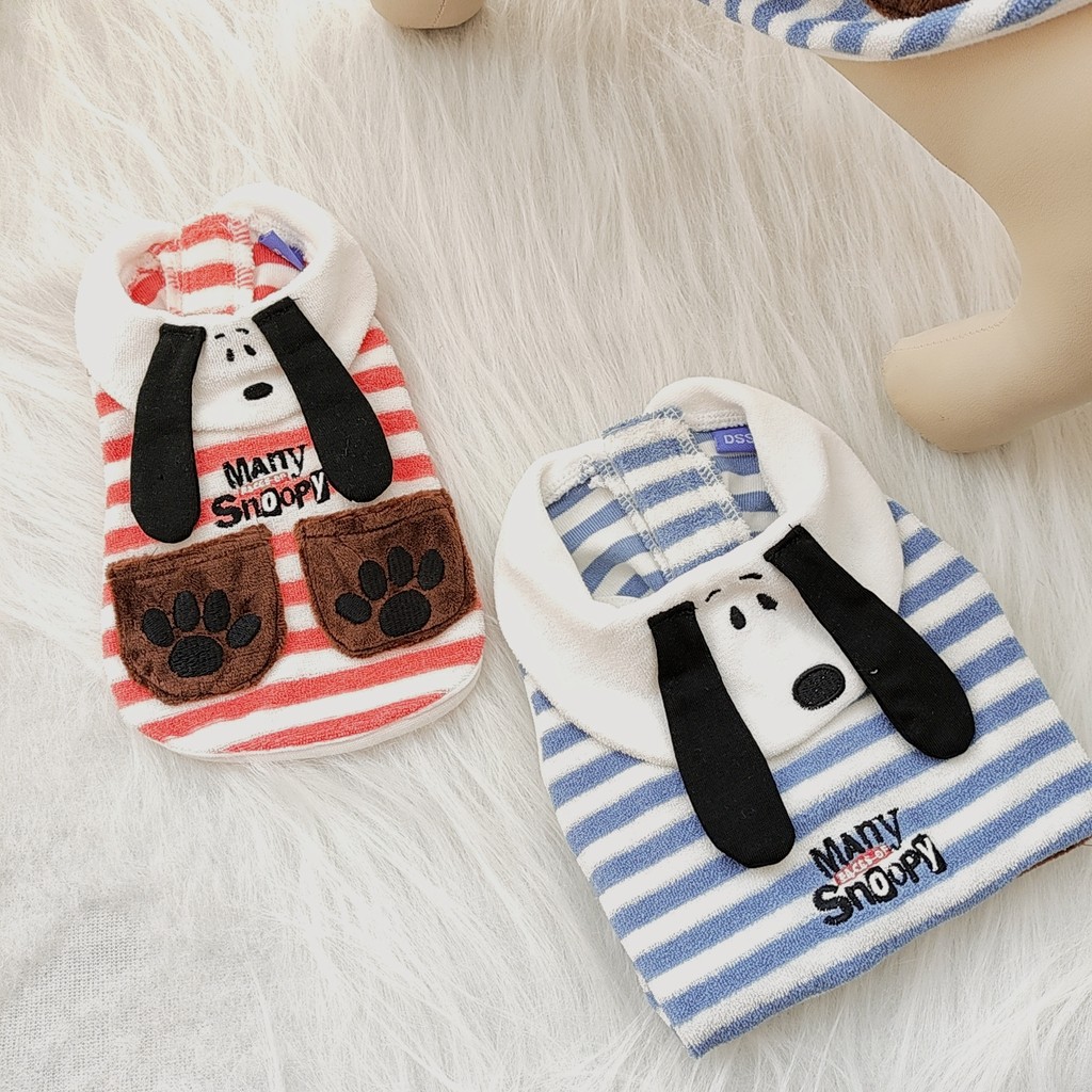 Candypet เสื้อผ้าสัตว์เลี้ยง Dog Cat ลายการ์ตูนน่ารัก SNOOPY Series เสื้อกั๊กมีฮู้ด HR-FS-FW