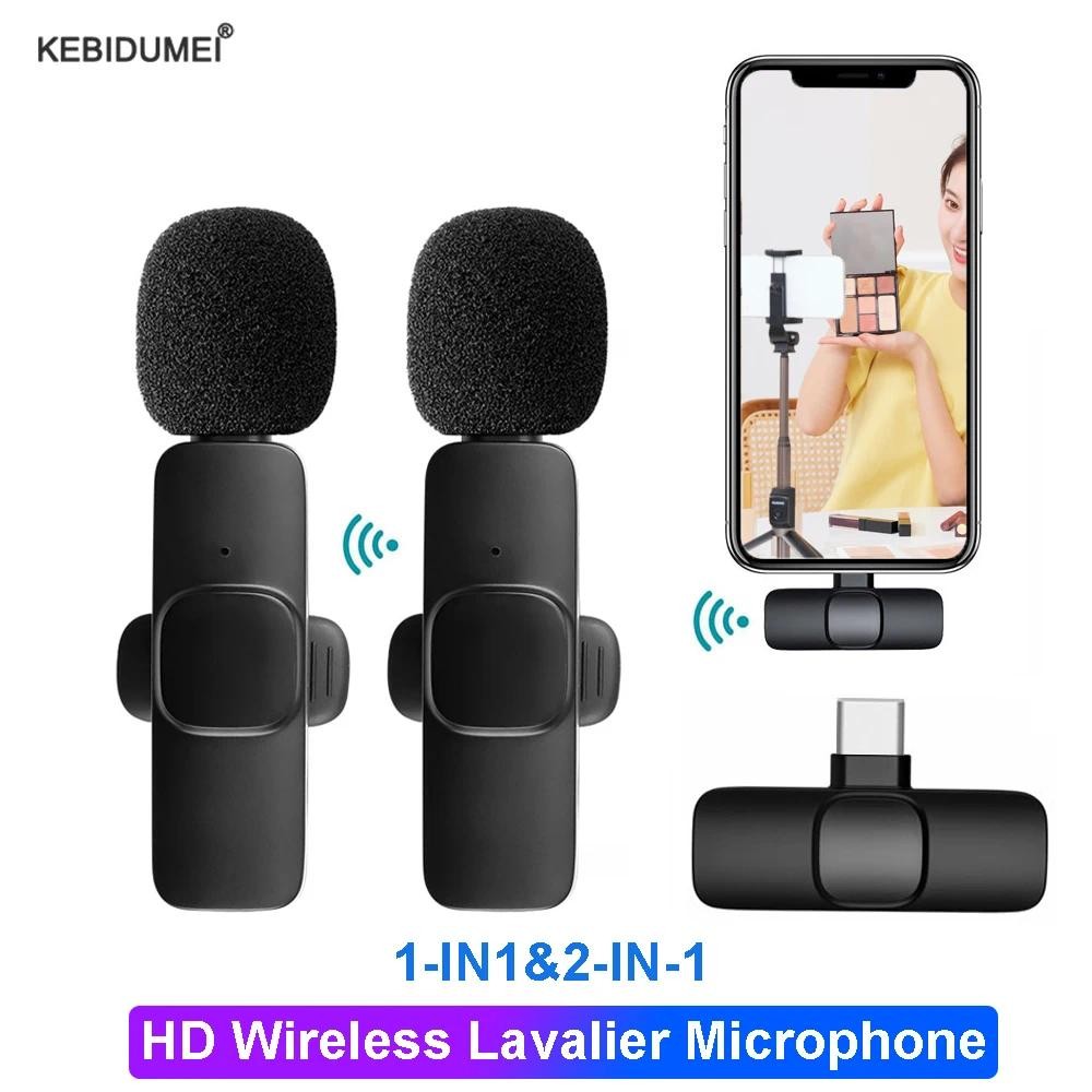 K9 ไร้สาย Lavalier ไมโครโฟนเสียงรบกวน Cancelling เสียงบันทึกวิดีโอ Mini Mic สําหรับโทรศัพท์ Android Live Broadcast เกม Mic