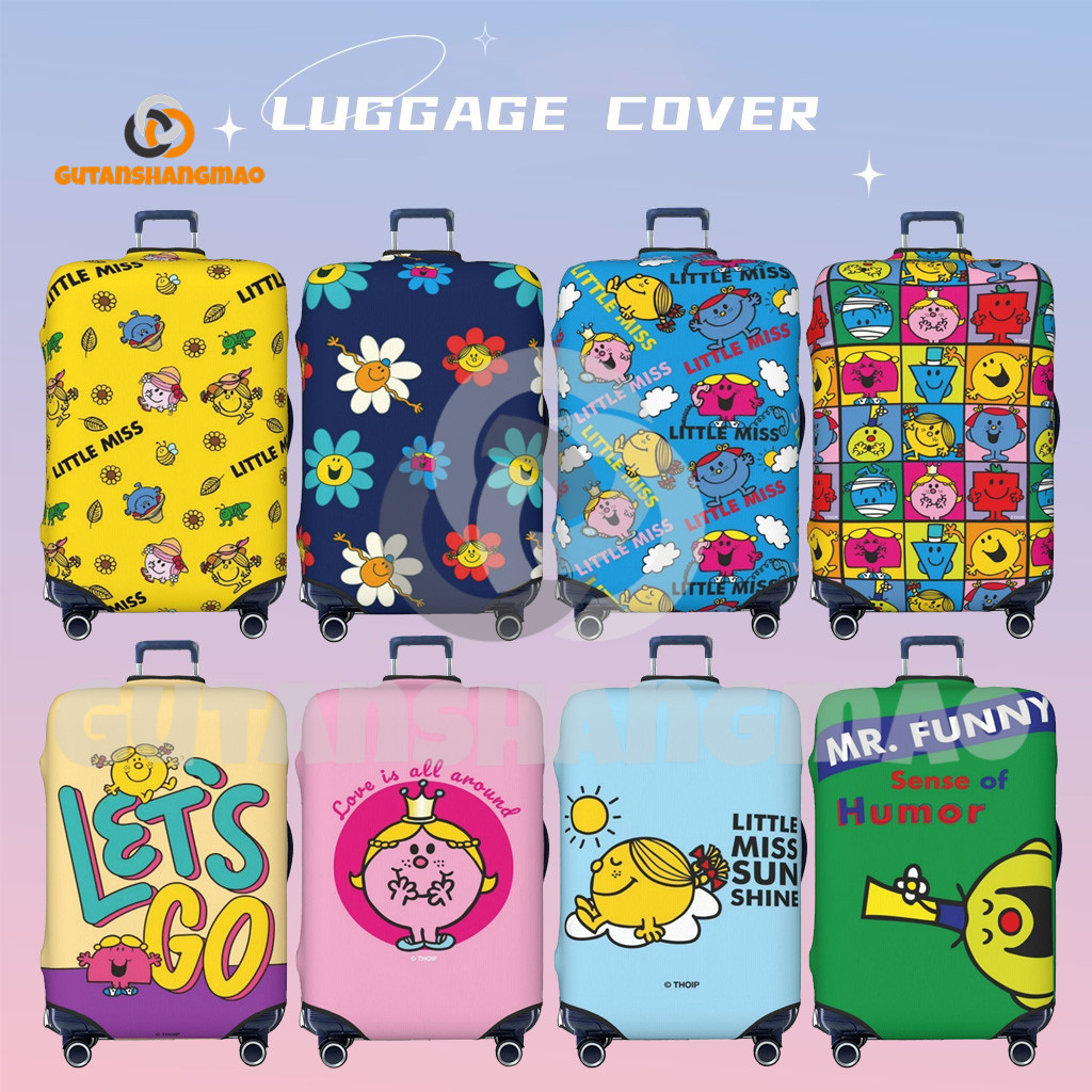 Mr. Men and Little Miss ผ้าคลุมกระเป๋าเดินทาง ผ้าคลุมกระเป๋าเดินทางแบบซักได้ ผ้าคลุมกระเป๋าเดินทางกันฝุ่น