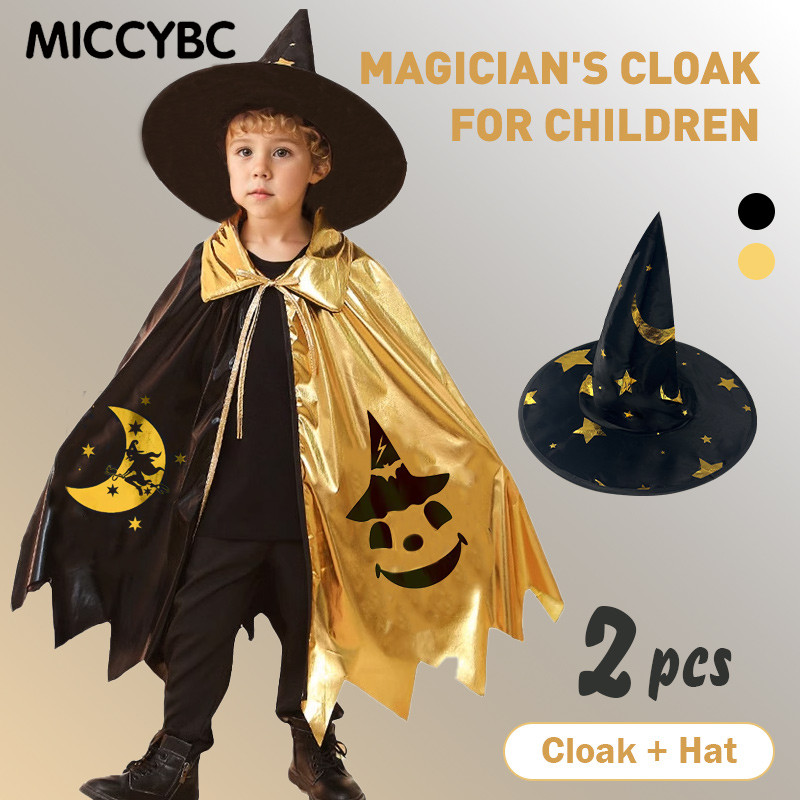 [MICCYBC]2-8Y หมวกเด็ก + ชุด Cape คอสเพลย์ฮาโลวีนเด็กชายและเด็กหญิง Cape Dress Up เครื่องแต่งกายฮาโลวีนคลาสสิก