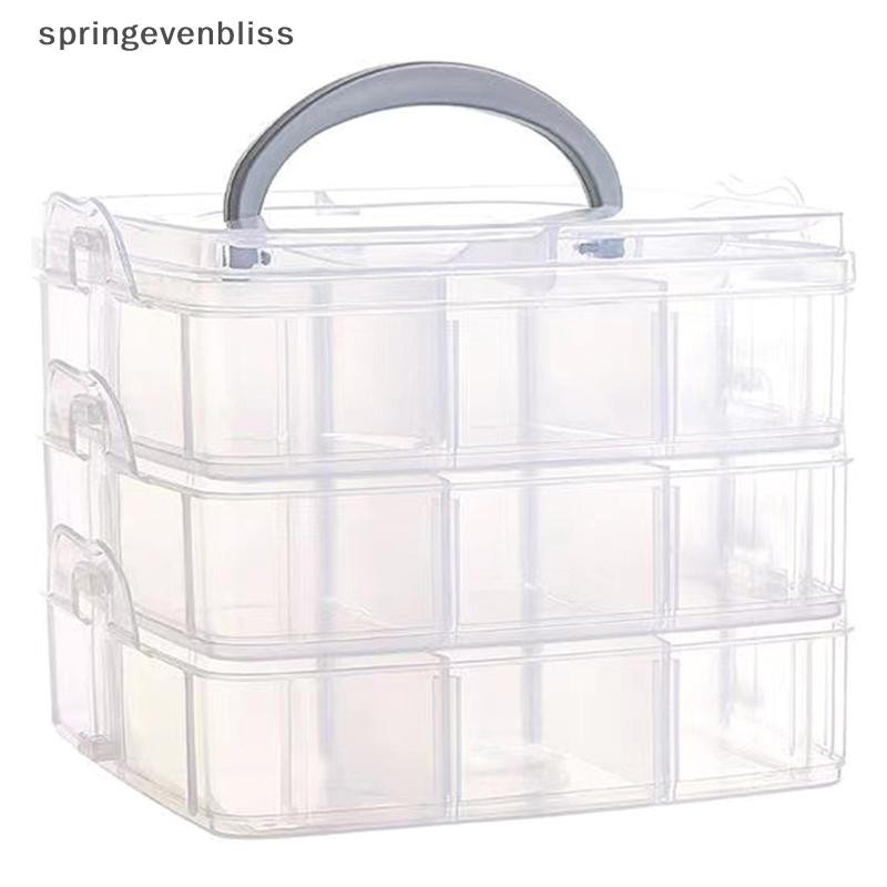 Springevenbliss กล่องเครื่องประดับใสขนาดใหญ่ เก็บสร้อยคอ แหวน ต่างหู