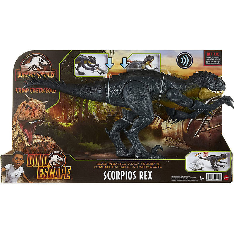 "Spot" Mattel Jurassic World แมงป่องพิษไทแรนโนซอรัสไทรันโนซอรัสรุ่นไดโนเสาร์ที่เคลื่อนย้ายได้ของเล่นเด็ก hbt41