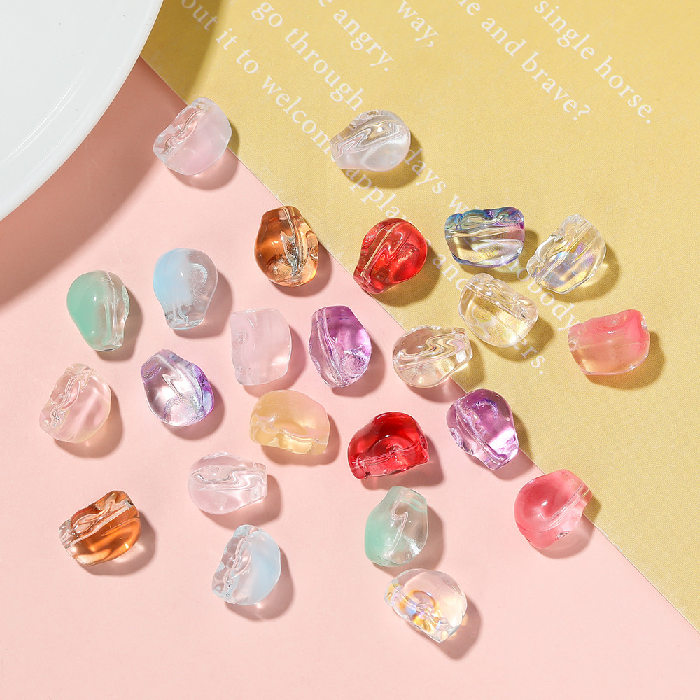 St. kunkka 10 ชิ้นลูกปัดแก้วรูปทรงพิเศษโปร่งใสไล่โทนสีสี Skull ลูกปัดหินลูกปัดสําหรับ DIY สร้อยข้อมือสร้อยคอทํา