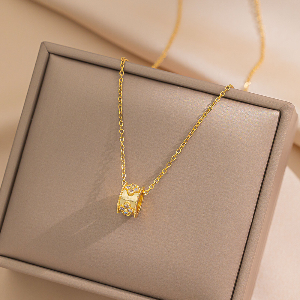 Four-leaf Clover Kaleidoscope Design High-End Clavicle Chain แฟชั่นเฉพาะหรูหรา Non @