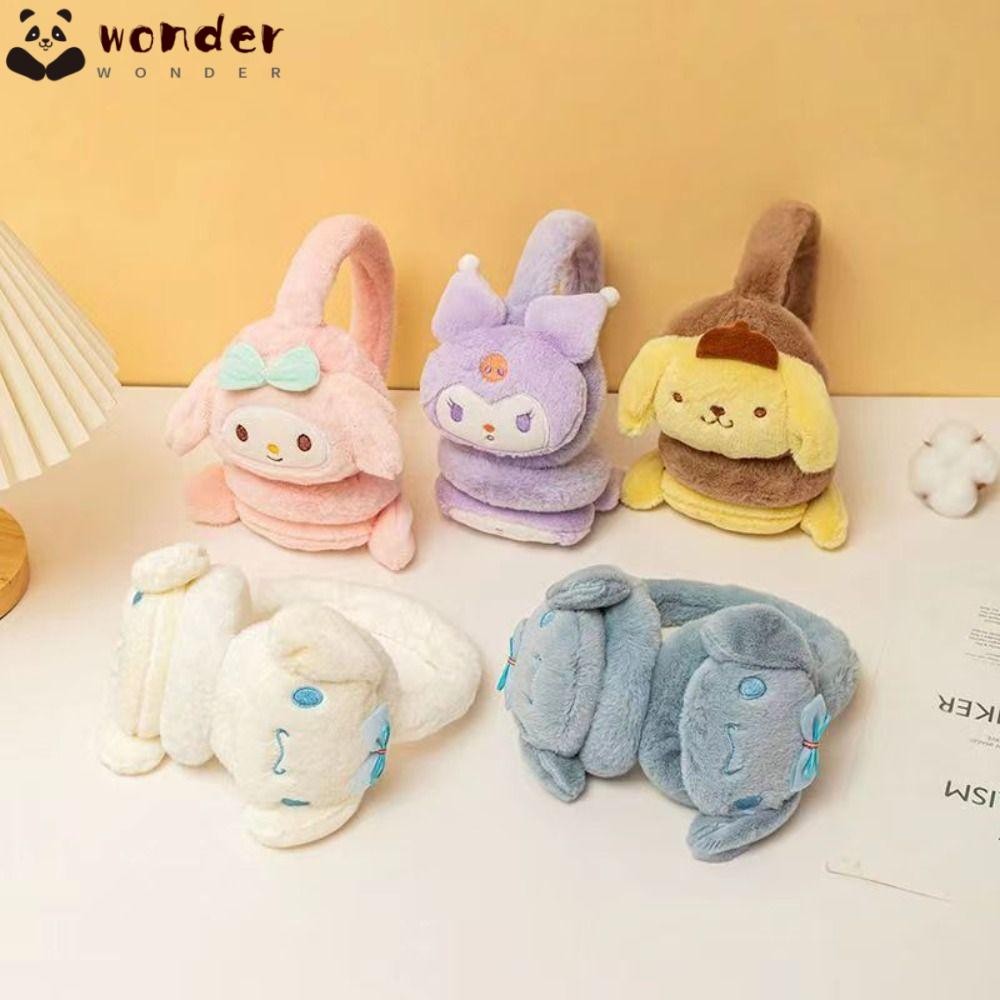 Wonder Kuromi ที่ปิดหูกันหนาว, ฤดูหนาวที่อบอุ่นนุ่ม Sanrio หูอุ่น, ตุ๊กตาสร้างสรรค์การ์ตูนหูปกเด็กของขวัญ