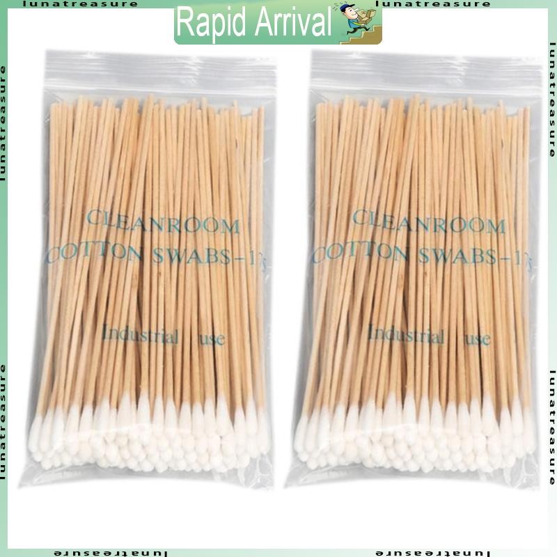 100/200Pcs 6 Inch Long Handle Cotton Swabs Cleaning Sticks Applicator