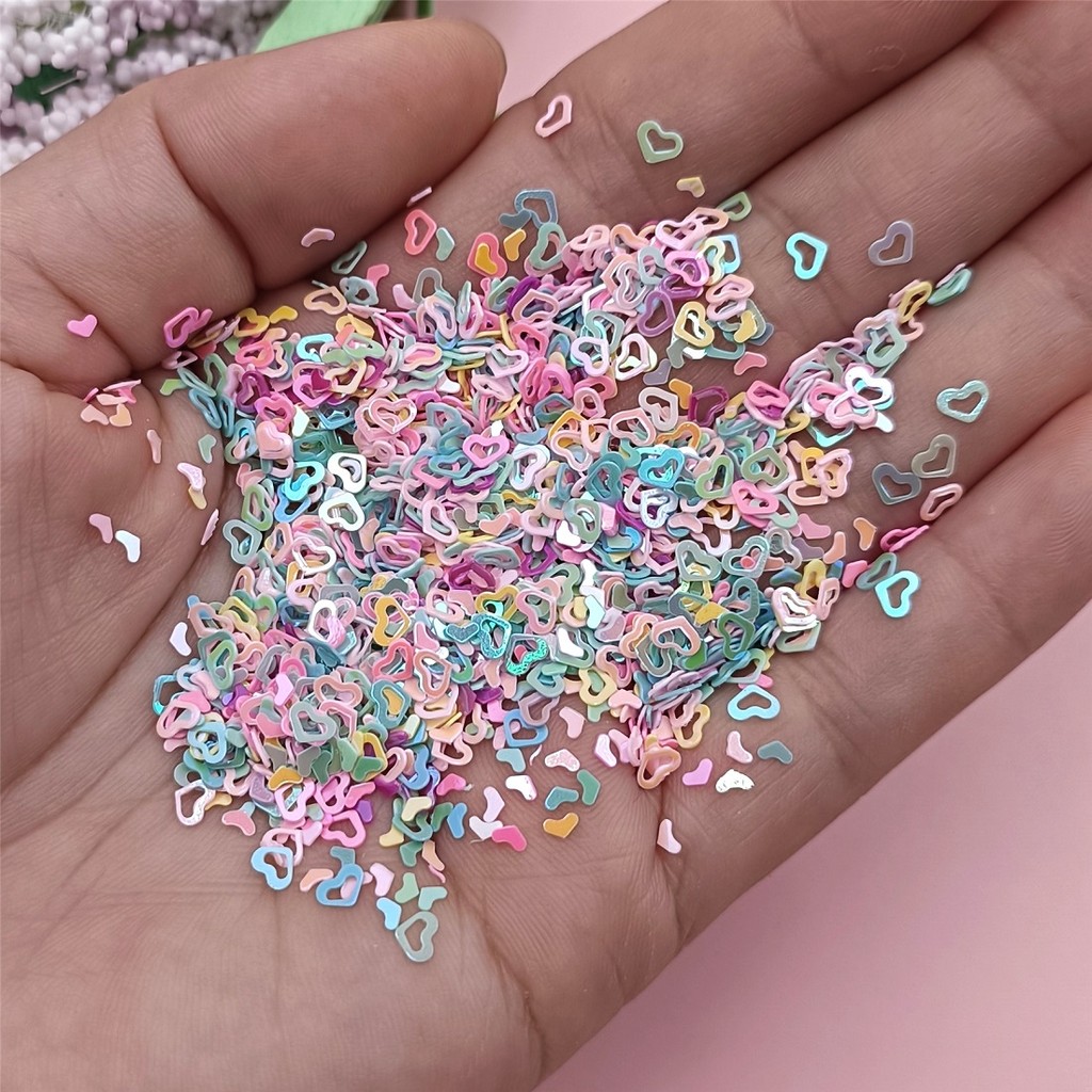 2000 ชิ้นคริสตัล Drop กาว Hollow Heart เลื่อม Filler DIY ทําด้วยมือวัสดุเลื่อม Patch