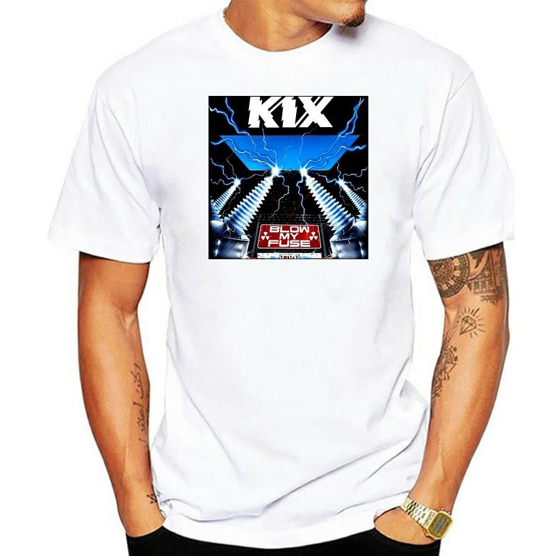 Kix Blow My Fuse ใหม่เสื้อยืดแขนสั้นสีดํา Retro O คอ Tee เสื้อ