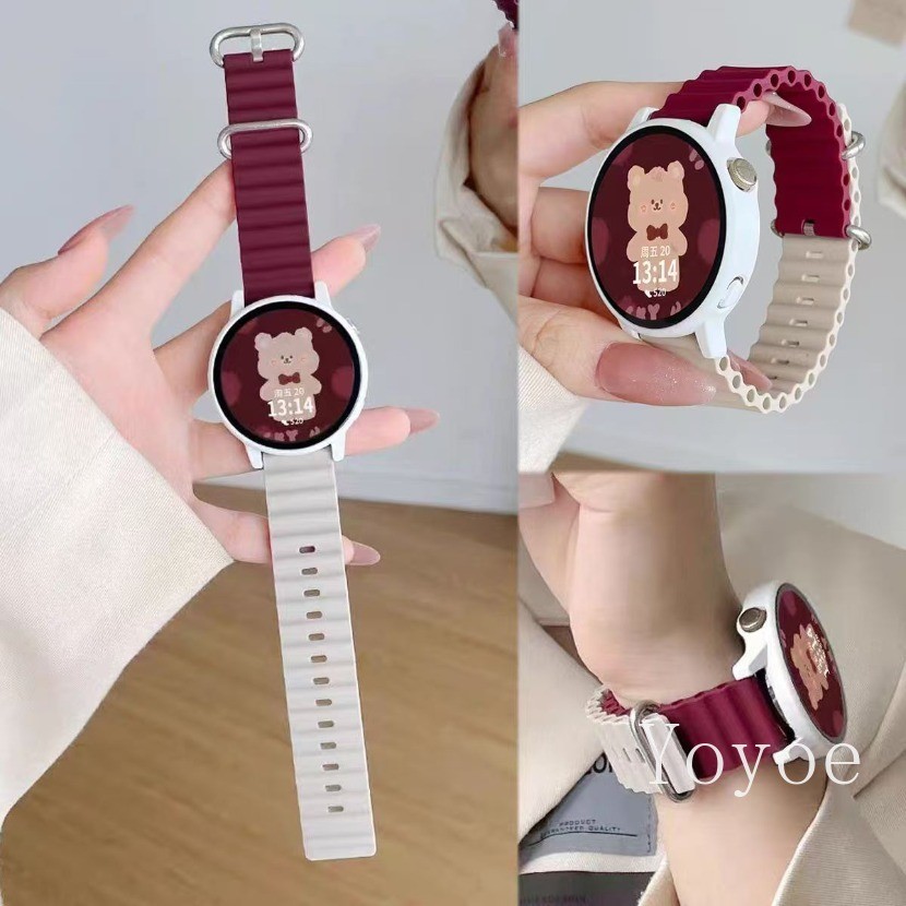 Ocean สายนาฬิกาสําหรับ Samsung Galaxy Watch 7 6 4 Classic/5 Pro/active 2/เกียร์ซิลิโคน 22 มม.20 มม.สร้อยข้อมือ Huawei GT 2 3 Pro สายคล้อง