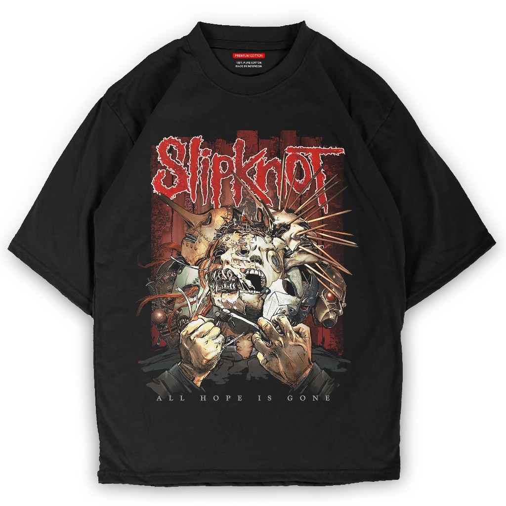 Katun [ผ้าฝ้าย 100%] โลหะ SLIPKNOT เสื้อยืด - ALL HOPE IS GONE tshirt พรีเมี่ยมเสื้อผ้าสําหรับผู้ชาย