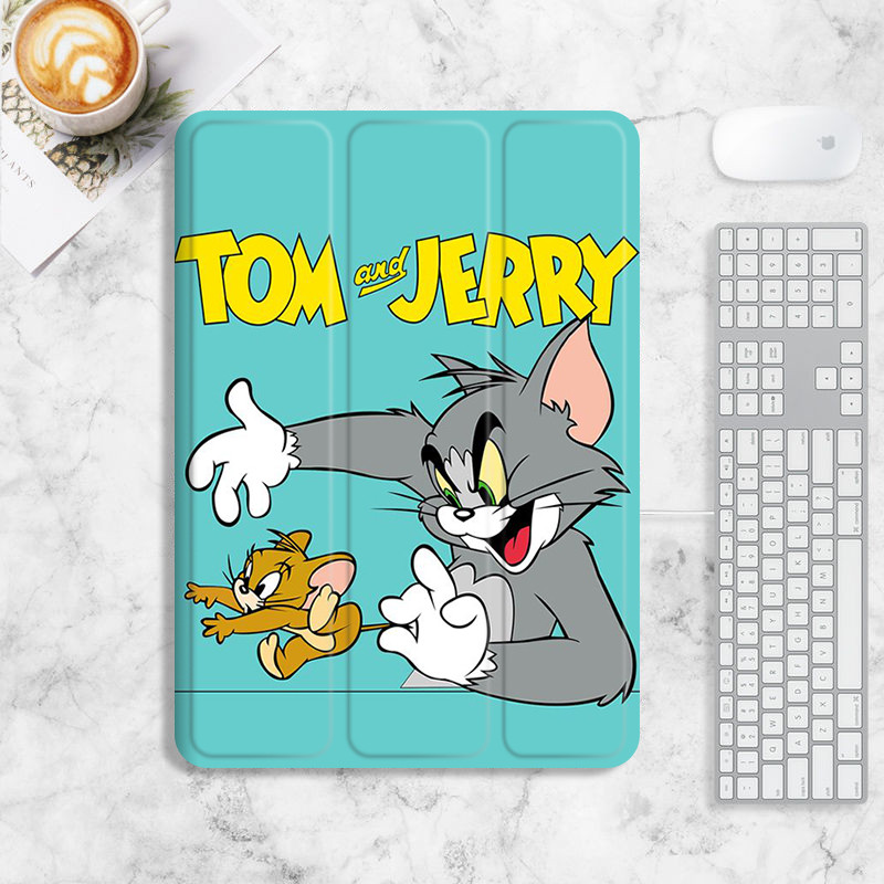 Tom cat Jerry mouse case iPad air4/5/6 10.2 gen7/8/9 mini4/5/6 case iPad gen10 2022 pro11 2024 pro12