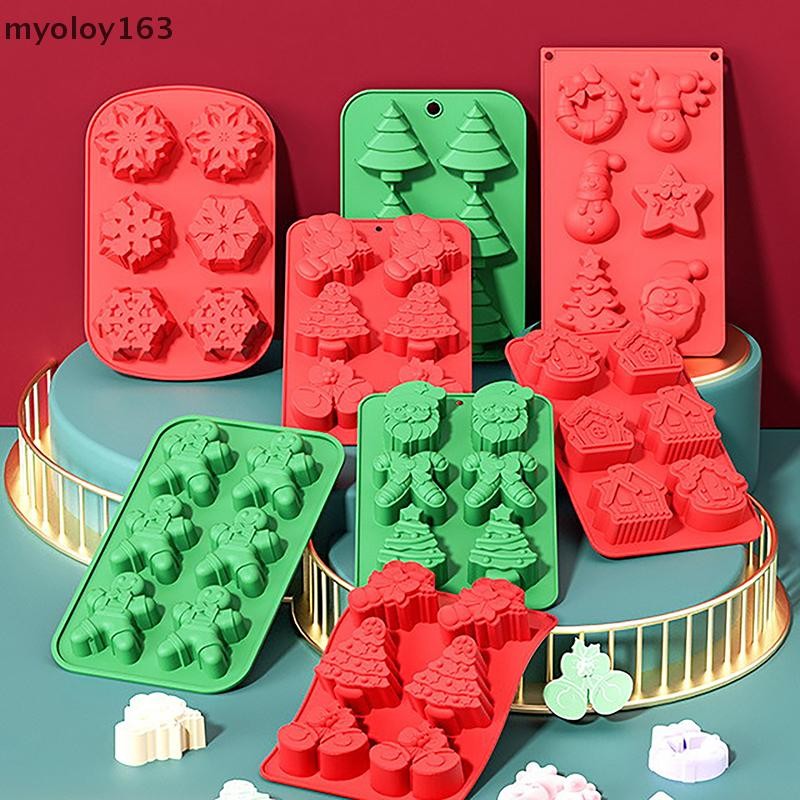 Myoloy ช็อกโกแลตแม่พิมพ์คริสต์มาส Crutch ซิลิโคนงานรื่นเริง Bakeware DIY Candy Fudge Ice Jelly เค้กตกแต่ง Bakeware แม่พิมพ์ TH
