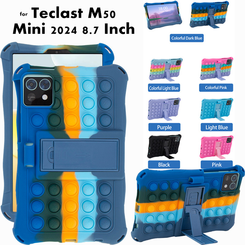 for Teclast M50 Mini 8.7 Inch Tablet 2024 Case Ajustable Stand Cover Tablet Soft Silicone Push Bubbl