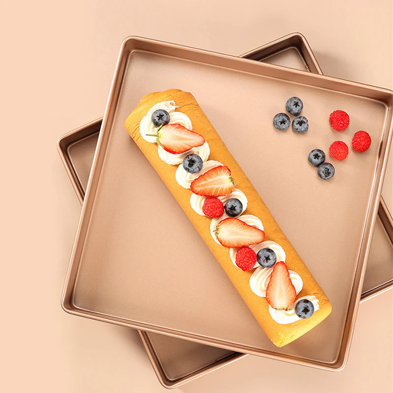 Thickened Baking Pan Non-Stick 11 Inch Square Cake Baking Pan Carbon Steel Tray Pie Pizza Bread Cake
