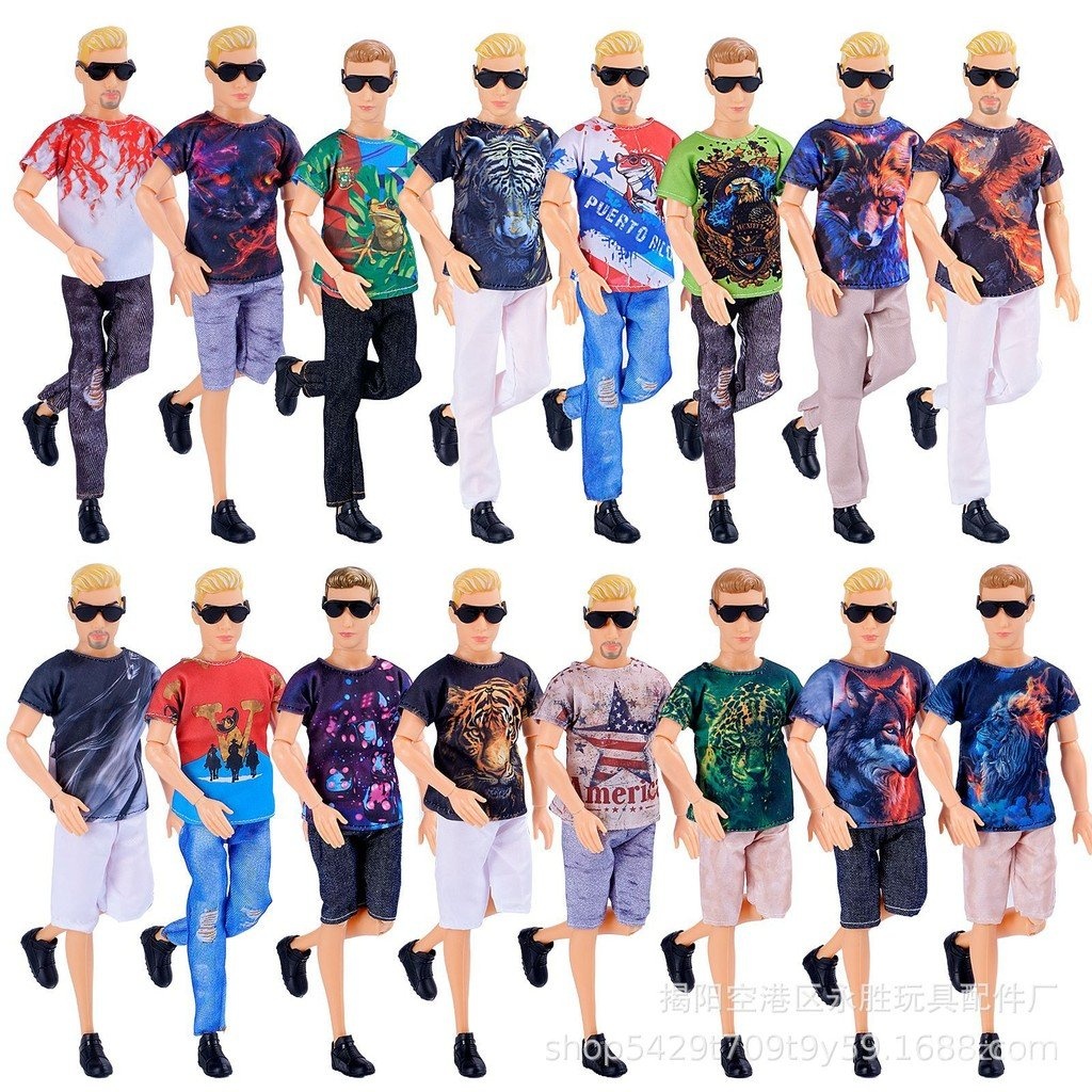 เสื้อผ้าตุ๊กตาผู้ชาย30ซม., เสื้อยืดแฟชั่น, กางเกงยีนส์, กางเกงขาสั้น, ของเล่นเด็กผู้หญิง, ของขวัญวันเด็ก