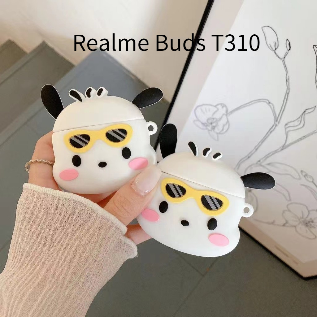 Gtc สําหรับ Realme Buds T310 เคสหูฟัง แว่นกันแดดน่ารัก สุนัขปาก้า