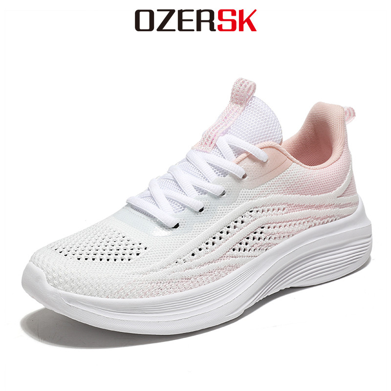 Ozersk ผู้หญิงกีฬารองเท้า Breathable Hollow น้ําหนักเบา Anti-Slip รองเท้า Soft Rebound Cushioning รองเท้าผ้าใบผู้หญิงขนาด 35-41