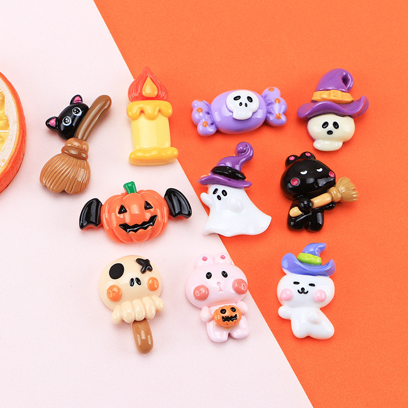 การ์ตูนฮาโลวีนซีรีส์น่ารักไร้เดียงสา DIY ครีมกาวเคสโทรศัพท์กิ๊บติดผมกิ๊บติดผมอุปกรณ์เรซิน