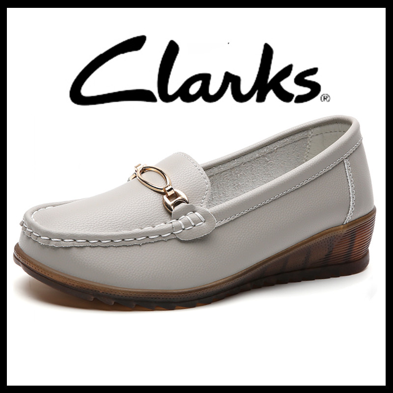 Clarks รองเท้าหนังลําลองผู้หญิง คลาร์ก_ รองเท้าสุภาพสตรี รองเท้าเรือ ฤดูร้อน แตะส้นแบน ผู้หญิง