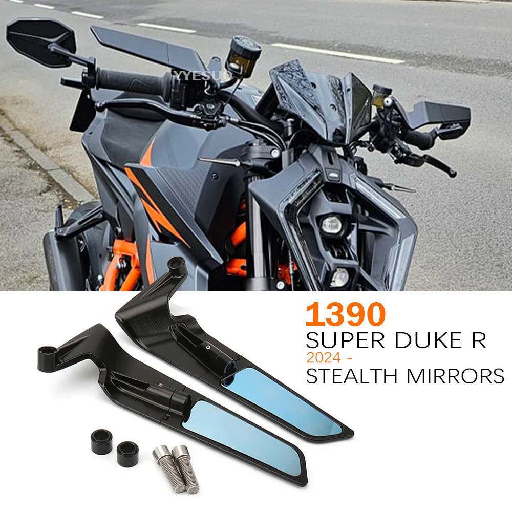 LQ Motorcycle Rearview Mirrors for 1390 Super Duke R 2024- Stealth Sport Winglet Mirror Kits Adjusta