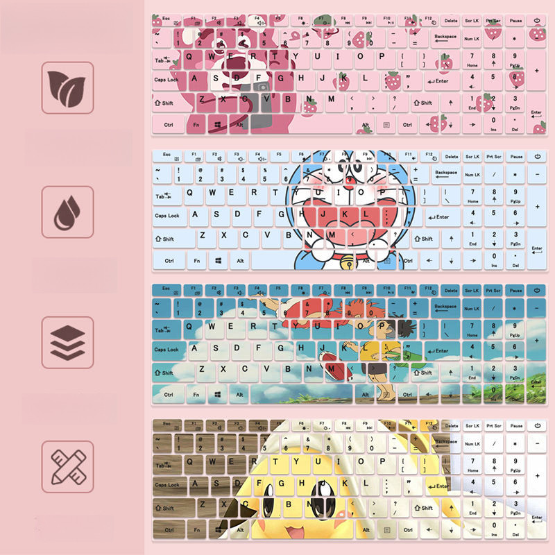 15.6นิ้วฟิล์มคีย์บอร์ด Intel N95 Core i7โน๊ตบุ๊ค I9 i5เคสป้องกันการ์ตูนน่ารัก