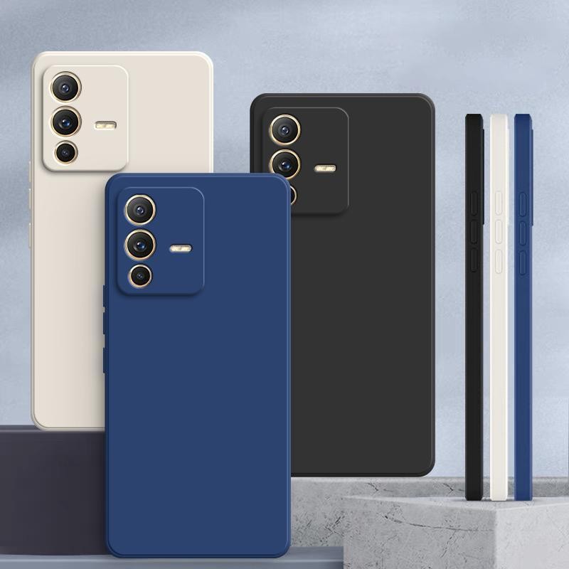 เคส Vivo V23 5G สีทึบ Vivo V23 เคสซิลิโคนป้องกันการตกสีธรรมดาเรียบง่าย YT