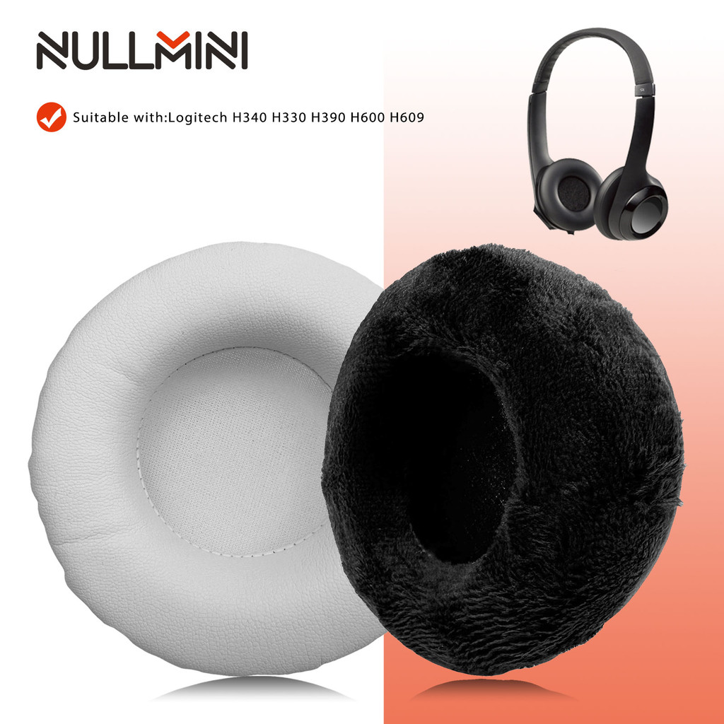 Nullmini เปลี่ยนแผ่นรองหูฟังสําหรับ Logitech H340 H330 H390 H600 H609 หูฟังแผ่นรองหูฟัง Earmuffs แขน