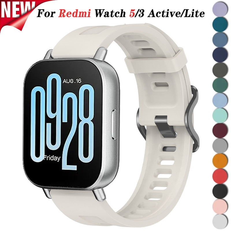 สายซิลิโคนสําหรับ Redmi Watch 5 Active/Lite 22 มม.สายรัดข้อมือกีฬาสร้อยข้อมือสําหรับ Xiaomi Redmi Watch 3Active/Lite 22 มม.อุปกรณ์เสริม