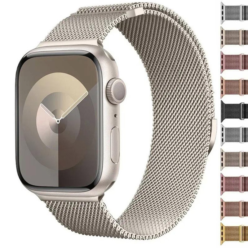 Magnetic milan Loop สายโลหะสร้อยข้อมือสําหรับ Apple Watch S10 42 46 มม.49/45/44/42/41/40/43 มม. iWatch series 10 9 8 7 se 5 6 Ultra 2