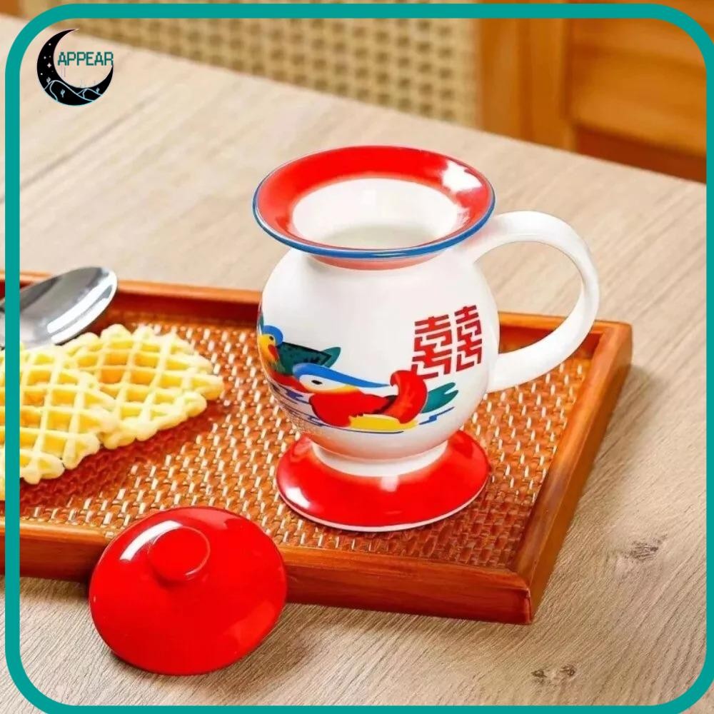 Appear Chamber Pot Mug, ถ้วยกาแฟสร้างสรรค์ขนาด 350 มล., ของขวัญเลียนแบบเคลือบถ้วยปากแตรตลก