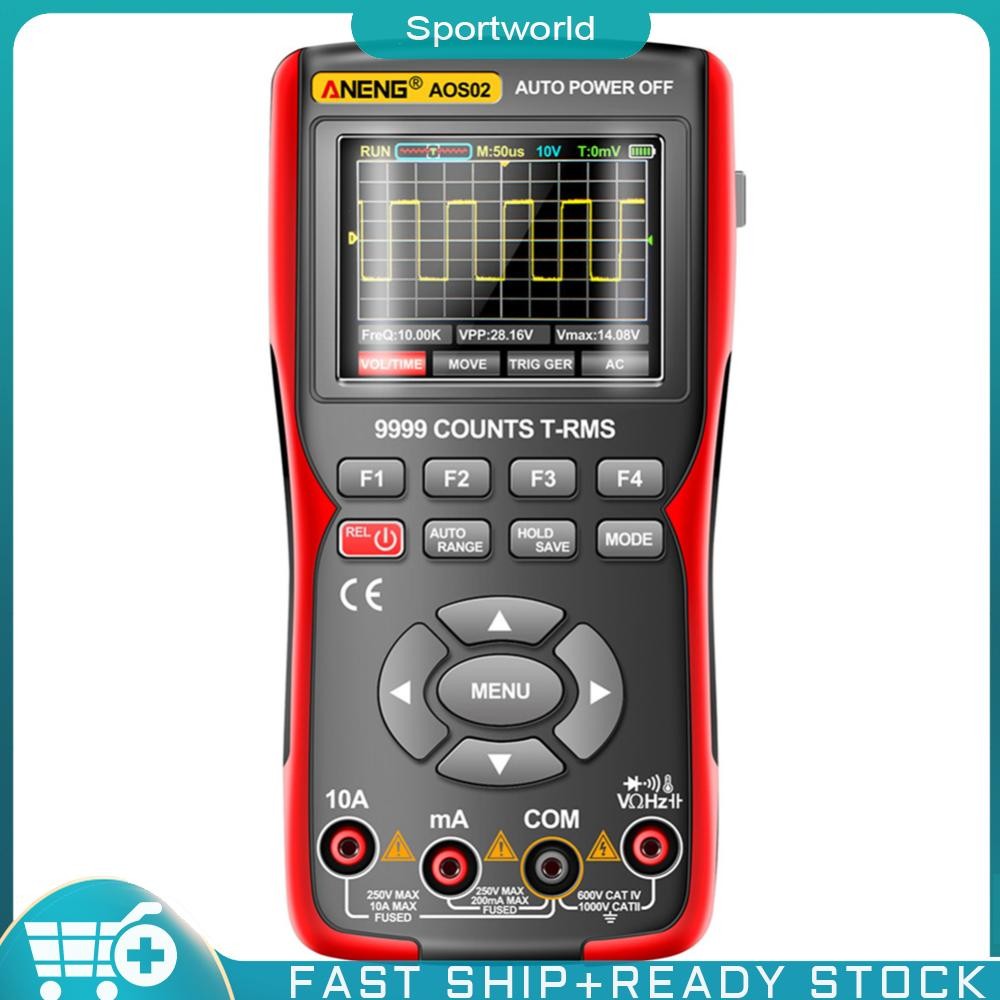 Sportworldin Stocksilloscope มือถือ True RMS 9999 นับแบบพกพา USB Oscilloscope 48 MS/s Sampling Rate ออสซิลโลสโคปความเร็วสูงเครื่องมือวัด