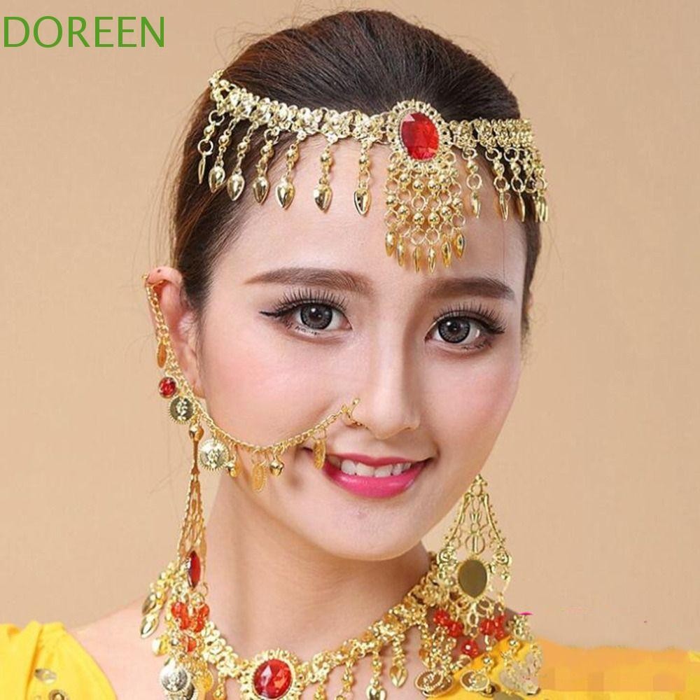 Doreen ที่คาดผม ประดับลูกปัดเลื่อม แวววาว สไตล์อินเดีย สําหรับเด็กผู้หญิง เต้นระบําหน้าท้อง