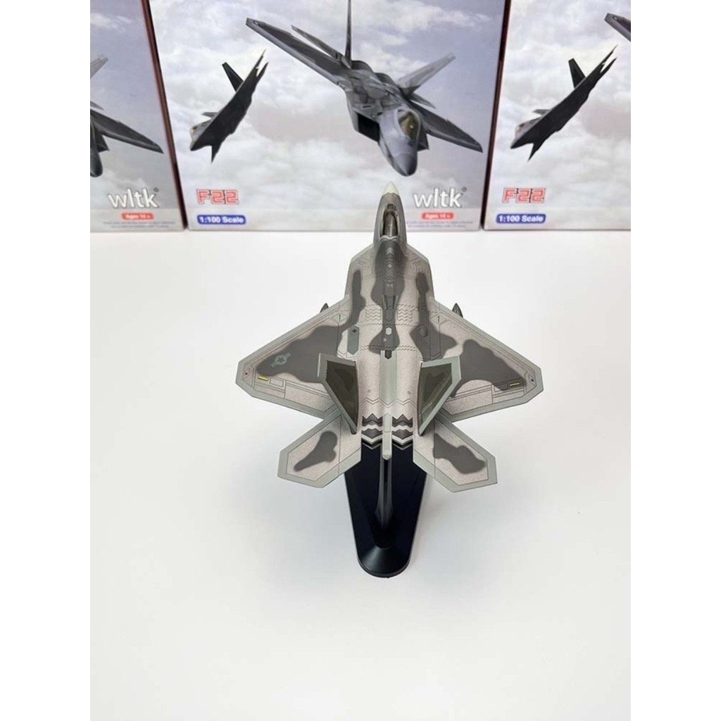 Vivi ของเล่น1/100 F-22 F22 Raptor Fighter เครื่องบินรุ่นทหารจำลองผลิตภัณฑ์สำเร็จรูปเครื่องประดับของเล่นโลหะ ojav