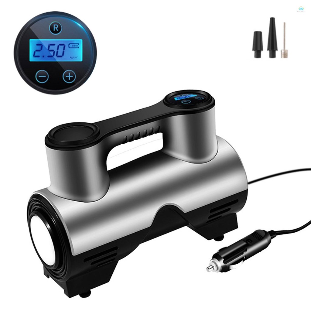 Yb1 Air pumpDigital รถยาง Inflator เครื่องอัดอากาศแบบพกพารถปั๊มลมยางปั๊ม LED Light Auto Off 3 หัวฉีดเครื่องอัดอากาศสําหรับรถยนต์จักรยานมอเตอร์ Ball