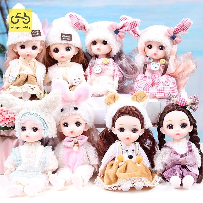 [Shgoushiy] ตุ๊กตาข้อต่อเคลื่อนย้ายได้ขนาดเล็ก 16 ซม. ของเล่นตุ๊กตา DIY พร้อมเสื้อผ้าแต่งตัวสําหรับสาวของเล่น TH