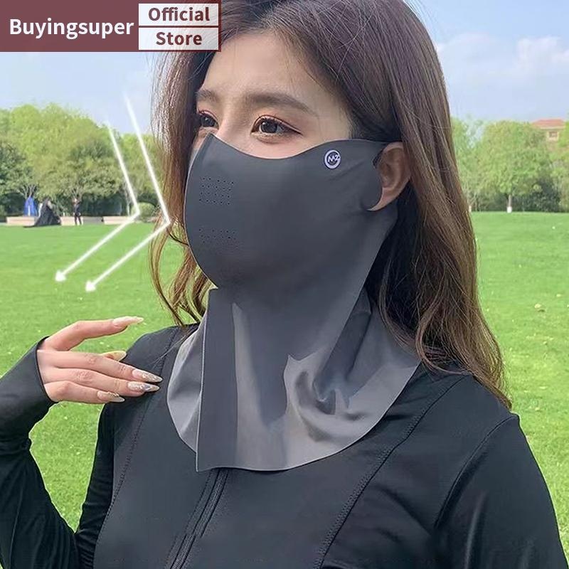Joe ผู้หญิงฤดูร้อน UV ป้องกันผ้าพันคอคอผ้าไหมน้ําแข็ง Face Mask ฝาครอบกลางแจ้งห่อกีฬาขี่จักรยาน Sun Proof กันฝุ่น LR