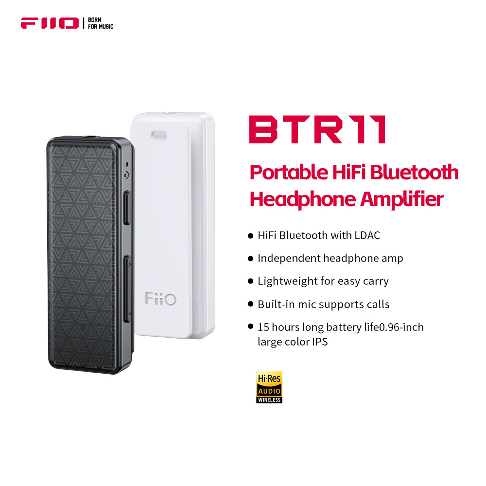 Fiio BTR11 บลูทูธ 5.3 ตัวรับสัญญาณ LDAC 3.5 มม.ไร้สายเครื่องขยายเสียงหูฟังสําหรับ JD1 FD11