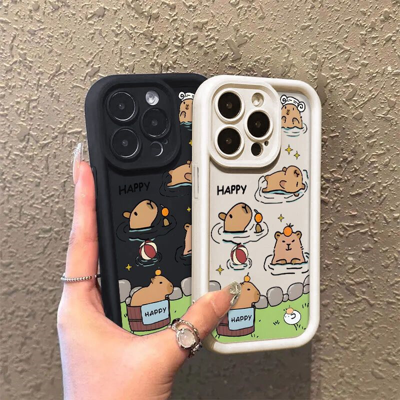 เคสโทรศัพท์สําหรับ Redmi หมายเหตุ 13 Pro Plus 4G 5G 13C 13 14C A3 ปลอก Capybara การ์ตูนน่ารักซิลิโคนกล้องป้องกันแฟชั่นกันกระแทก Matte Soft ฝาหลัง