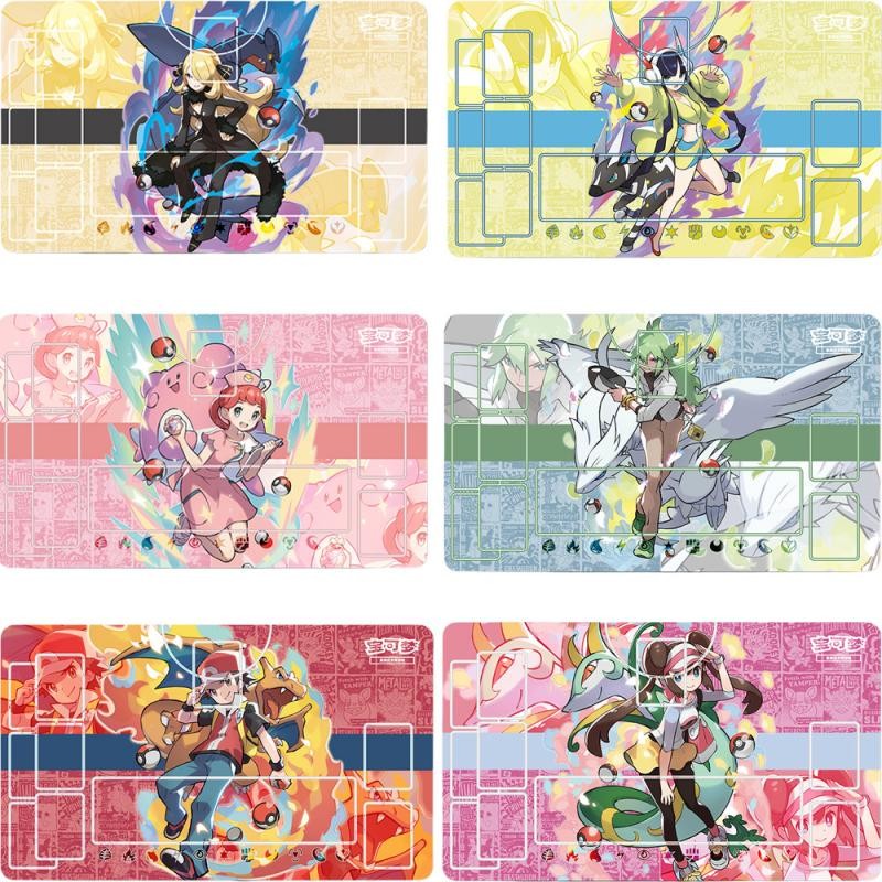 Pokemon PTCG การ์ด Mat Rosa Steeven หิน Dawn Skyla 60X35 ซม.เกมเฉพาะผู้เล่นเดี่ยว Battle อะนิเมะตัวละครการ์ด Pad ของขวัญ