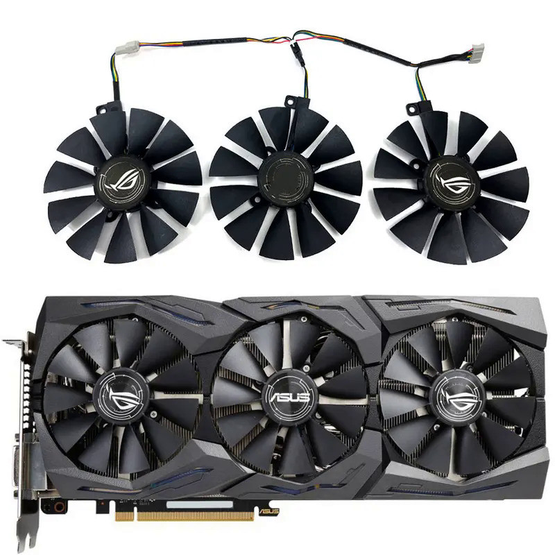 1SET 6PIN ROG-STRIX-GTX1070-O8G-GAMING GPU Fan，For ASUS ROG-STRIX-GTX 1080、1080TI、1070TI、1070、1060 G