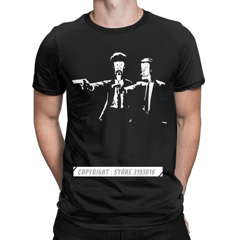 Beavis & butthead Pulp Fiction T เสื้อผู้ชายอารมณ์ขัน T เสื้อ beavis และ butthead ออกแบบใหม่ hiphop 