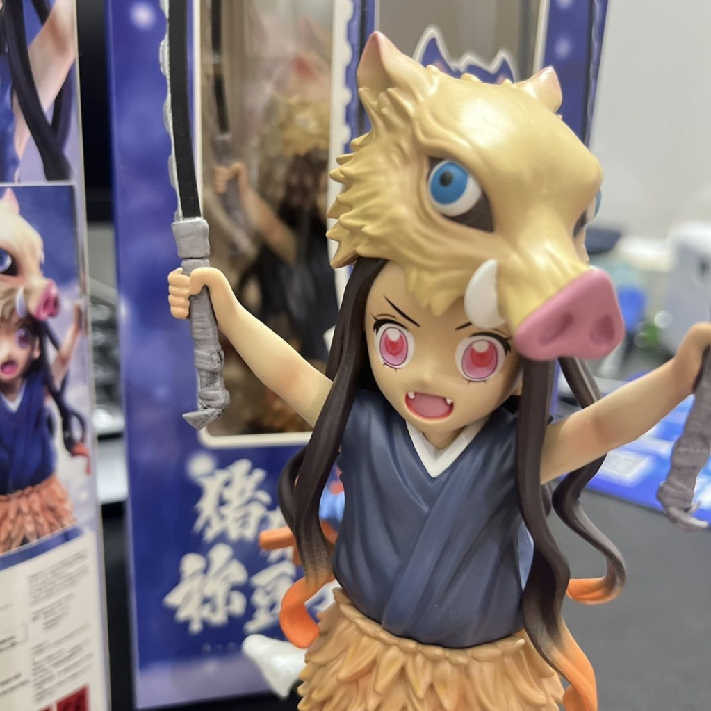 ของแท้ Nezuko cos Inosuke Demon Slayer การ์ตูนน่ารักหัวหมูรูปเครื่องประดับของขวัญ - รูปที่ 5
