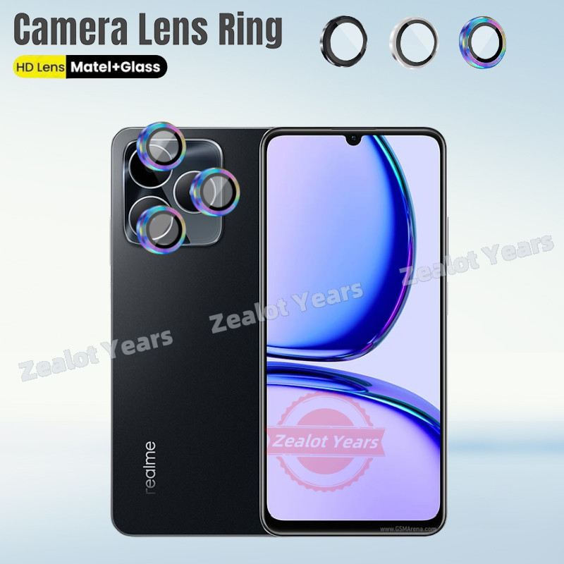 ตัวป้องกันเลนส์โลหะสําหรับrealme C53 C51 หมายเหตุ 50 4G Note50 แหวนกล้องกระจกนิรภัยสําหรับRealmeC53 ฝาครอบเลนส์ด้านหลัง
