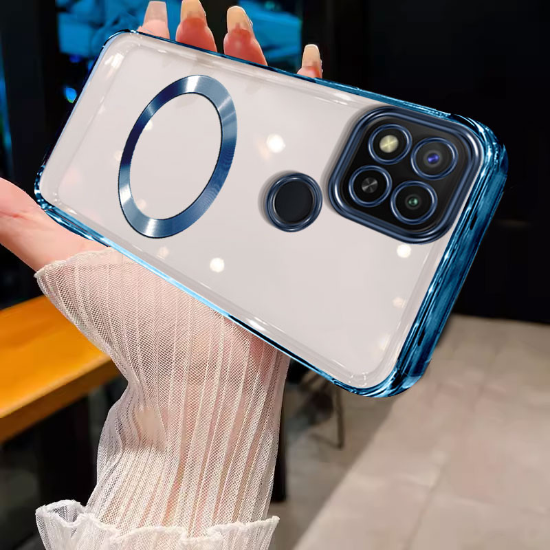 เคส ปลอก redmi 9C redmi 10A เคสโทรศัพท์ขอบทองนุ่มกันชนใสพร้อมแหวนดูดแม่เหล็กตัวป้องกันโช้คอัพ wstmcxq01