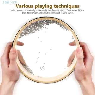 Hubert Wave Drum, สองด้านเสียงของ Sea Ocean Drum, Ocean Wave Bead Folk Songs Transparent Orff Instrument Hand Drum Percussion Play