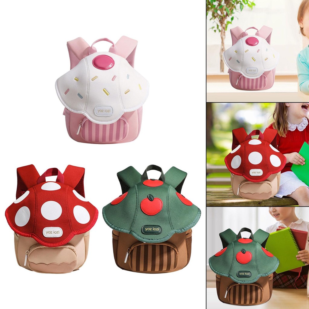 [szxflie3n] Mushroom Backpack Mini Travel Bag Cartoon Travel Stylish Outdoor Large Capacity