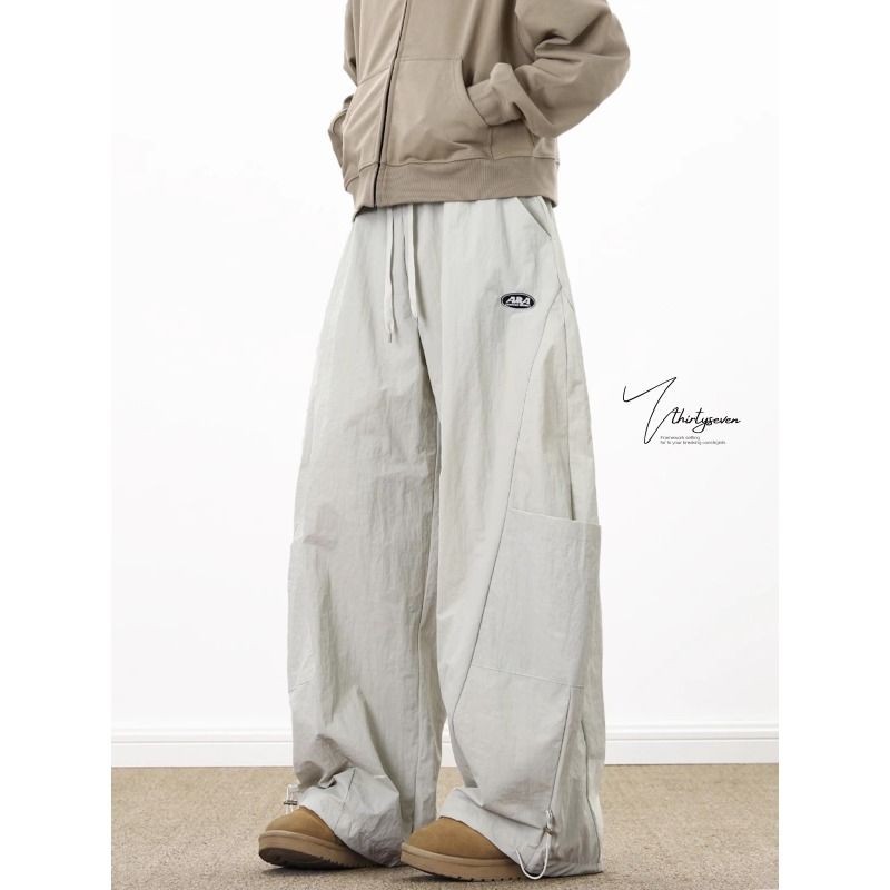 SEACHENIC กางเกงขากว้างตรงหลวม สีทึบสำหรับผู้ชายและผู้หญิง อเมริกันสไตล์ - รูปที่ 3